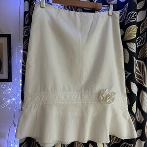 American Eagle outfitters white cream fully lined super soft fine cord skirt